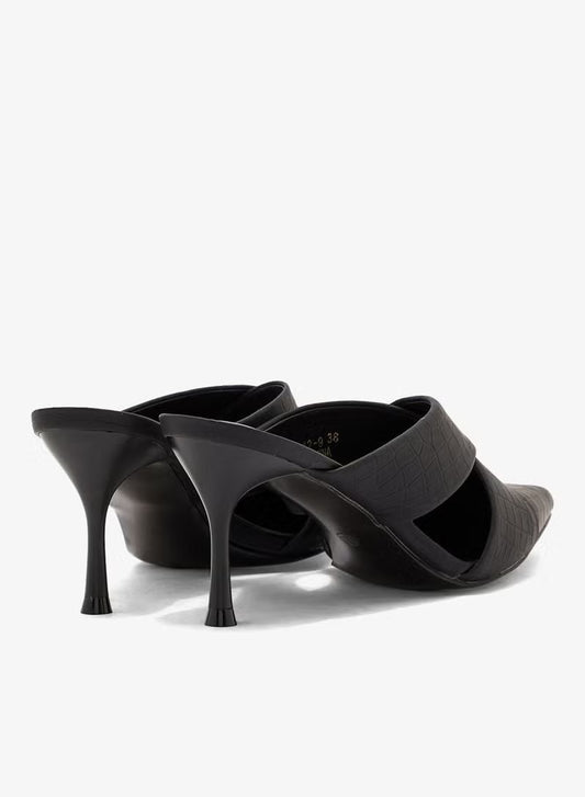 Croc Effect Cutout Pointed Pump