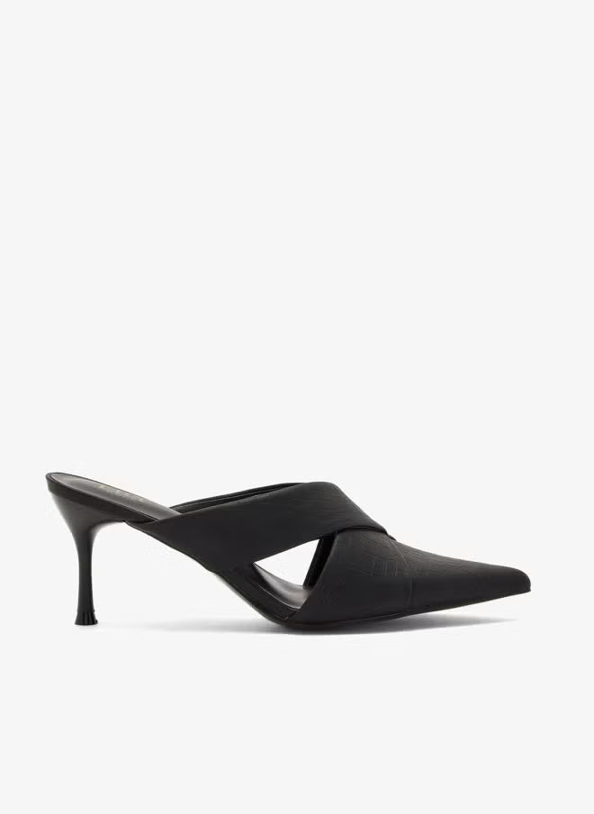 Croc Effect Cutout Pointed Pump