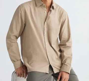 Textured Dobby Long Sleeve Shirt - FHIVORÉ