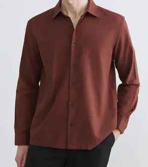 Textured Dobby Long Sleeve Shirt - FHIVORÉ