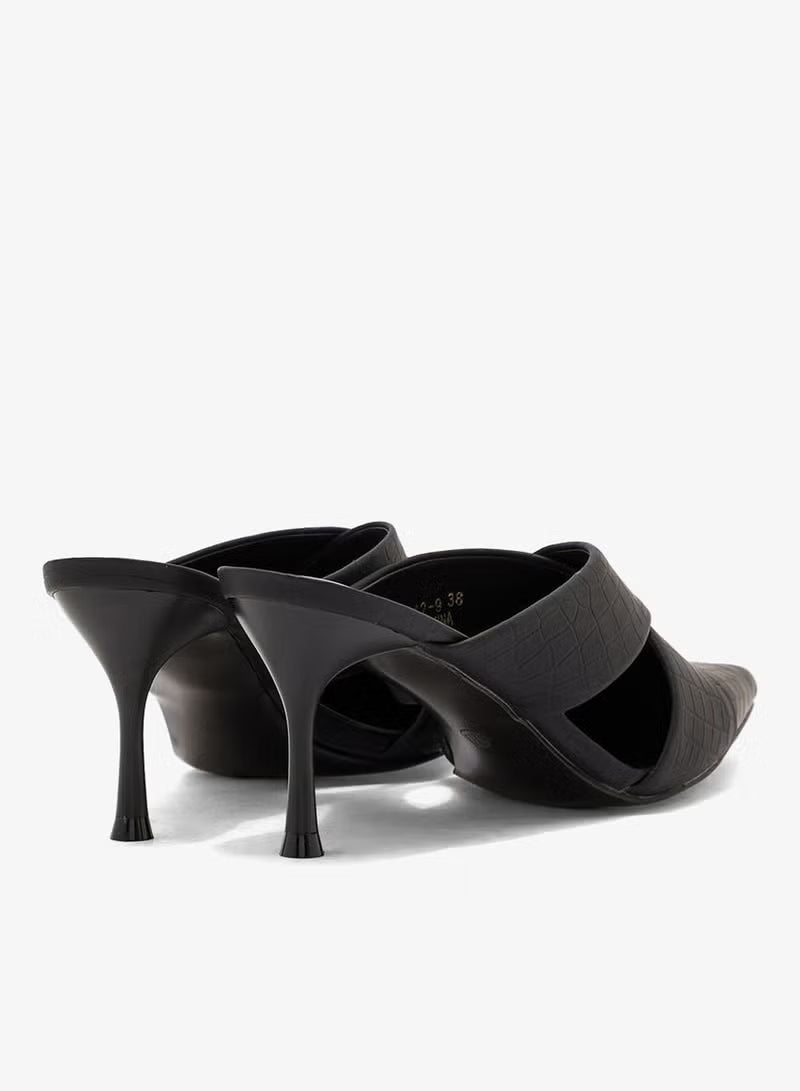 Croc Effect Cutout Pointed Pump