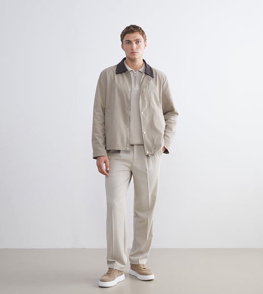 Zippered Collared Long Sleeves Jacket