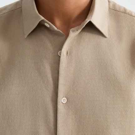 Textured Dobby Long Sleeve Shirt - FHIVORÉ