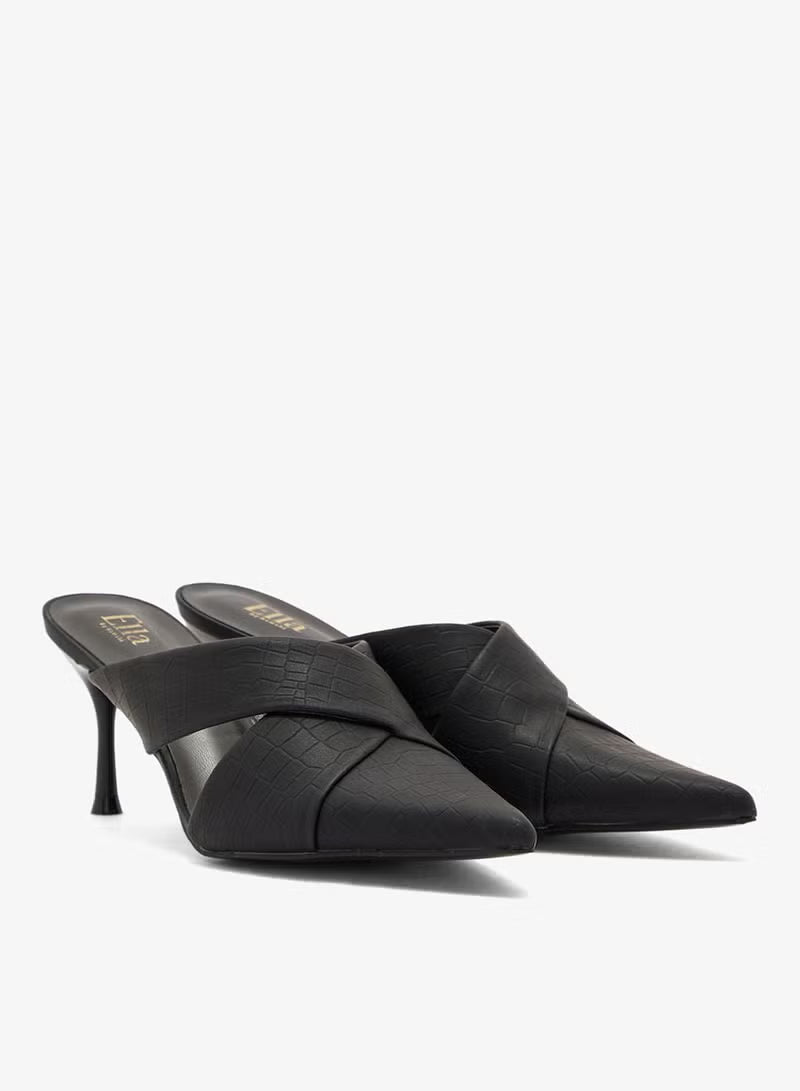 Croc Effect Cutout Pointed Pump