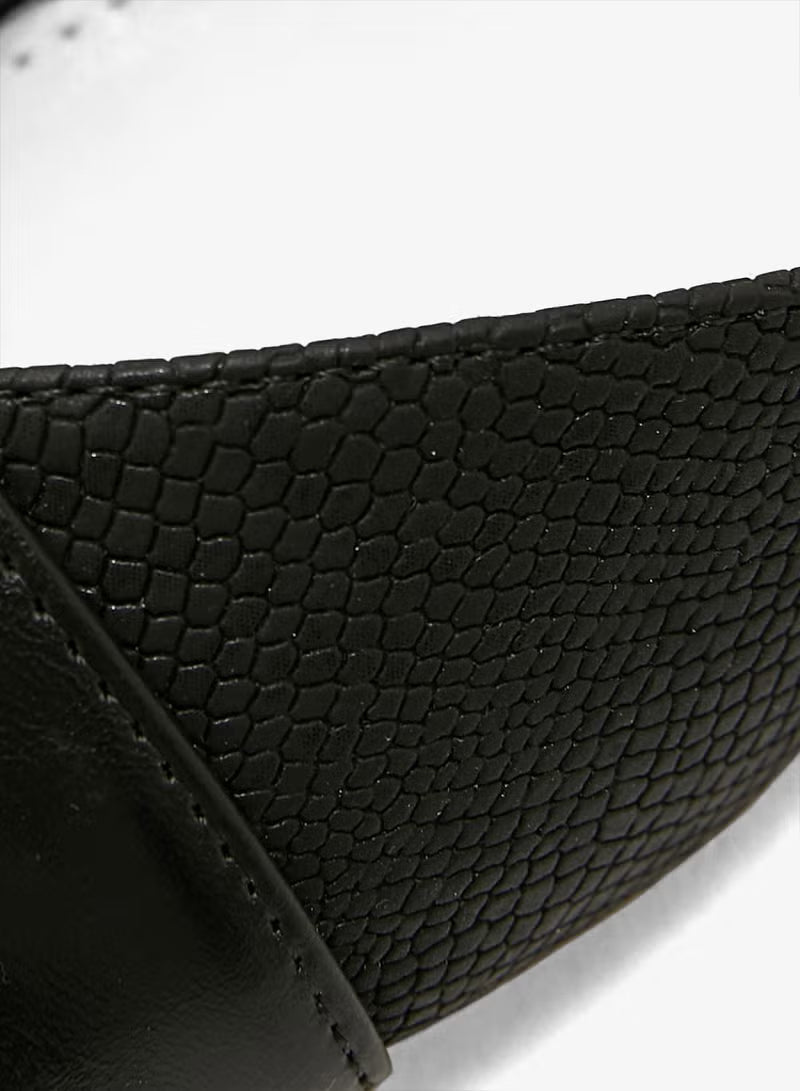 Contrast Texture Slingback Pointed Kitten Heel