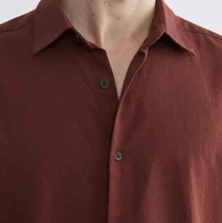 Textured Dobby Long Sleeve Shirt - FHIVORÉ